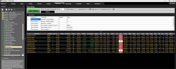 This Screen shows the Porfolio Search Screen with its search criteria and results