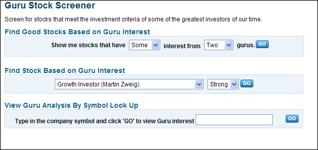Guru Stock Screener